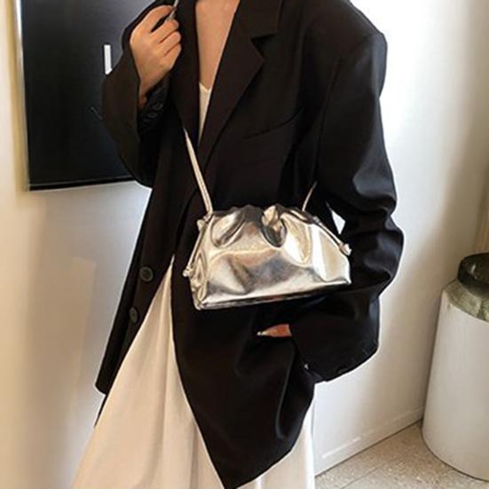 Women Clutch Purses Faux Leather Evening Bag Crossbody Purse Ruched Cloud Handbag Waterproof Shoulder Bag for Wedding Date Party