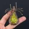 Подвеска-паук из медной проволоки ручной работы с натуральным зеленым опалом и драгоценным камнем 2,56 дюйма s9I97