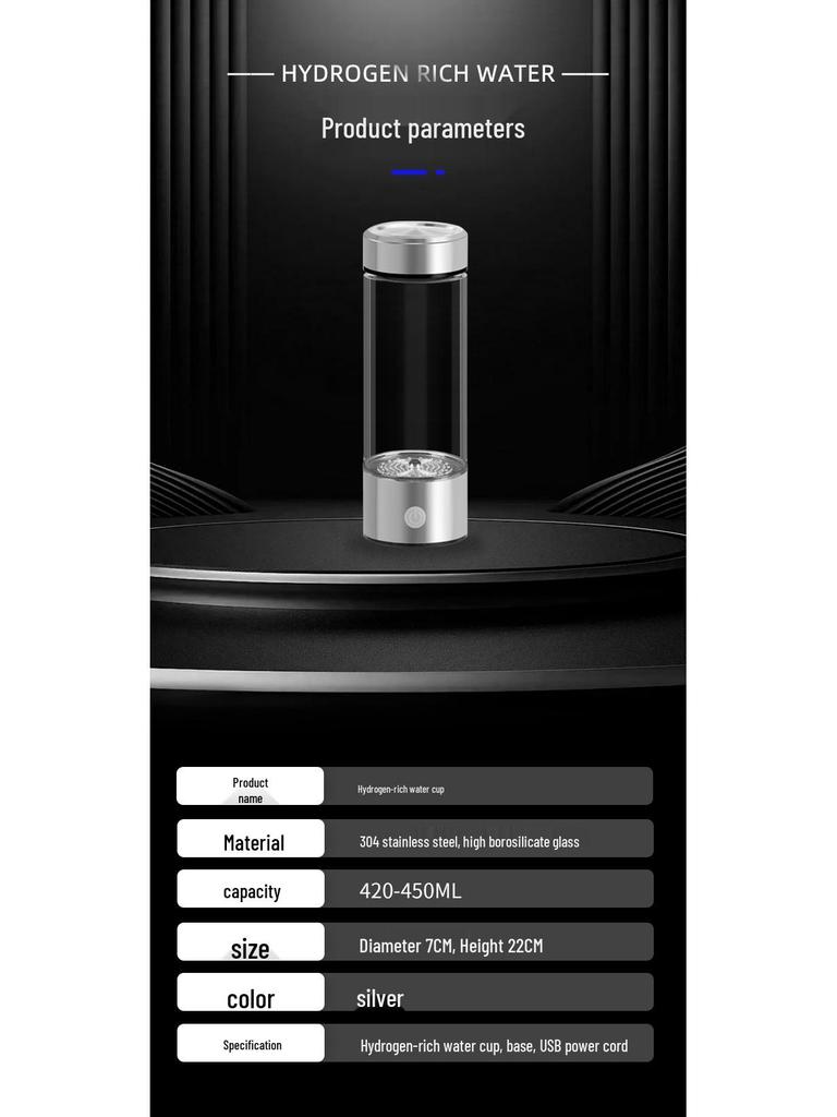 Hydrogen-Rich Water Generator with Patent Design - Electrolysis Cup