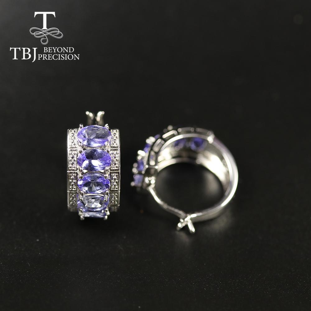100% натуральный танзанит 5 карат, серьги-застежки, 10 штук овальной огранки 4*6 мм, ювелирные изделия из драгоценных камней Танзании, серебро 925 пробы для женщин