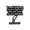 Minimalist Black And White Inspirational Phrase Cartoon Brooch Unique Accessory For All Styles