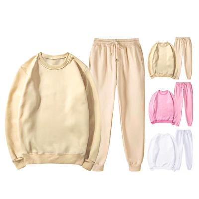 2 шт./комплект унисекс толстовка брюки костюм круглый вырез длинный рукав спортивная толстовка шнурок