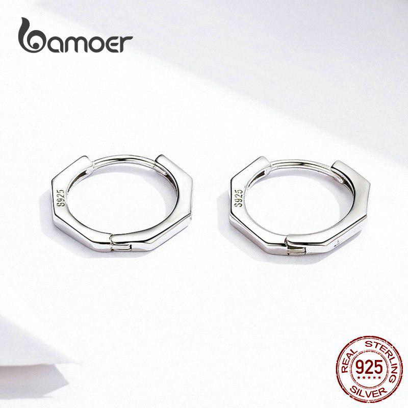 Женские классические серьги-кольца из стерлингового серебра 925 пробы от бренда BAMOER