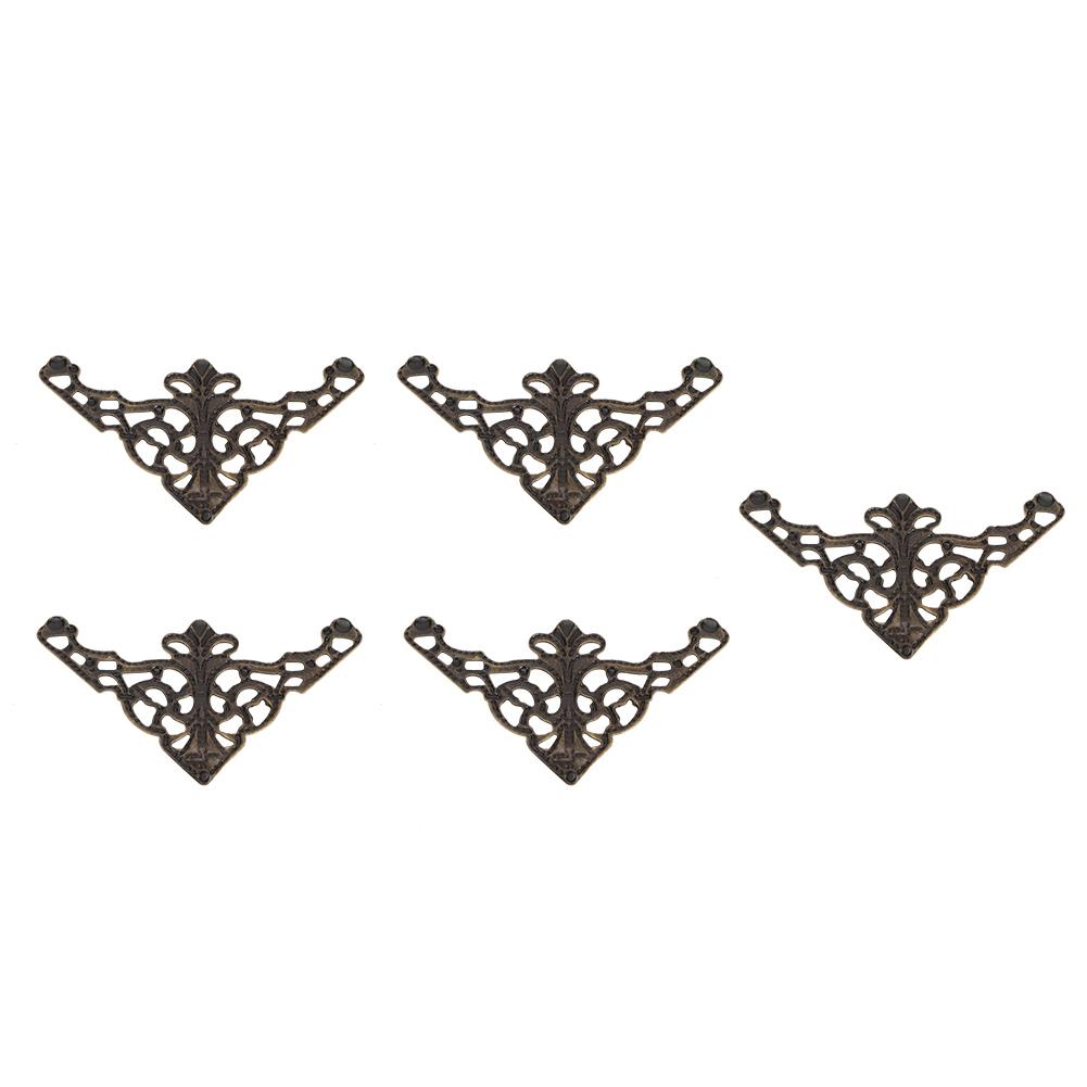 100PCS Vintage Style Iron Corner Desk Edge Corner Embellishments Decorative(Antique Brass)