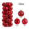 24 шт. 8 см Рождественские шары, набор украшений, окрашенный пластик, подвеска для рождественской елки, рождественские украшения, аксессуары