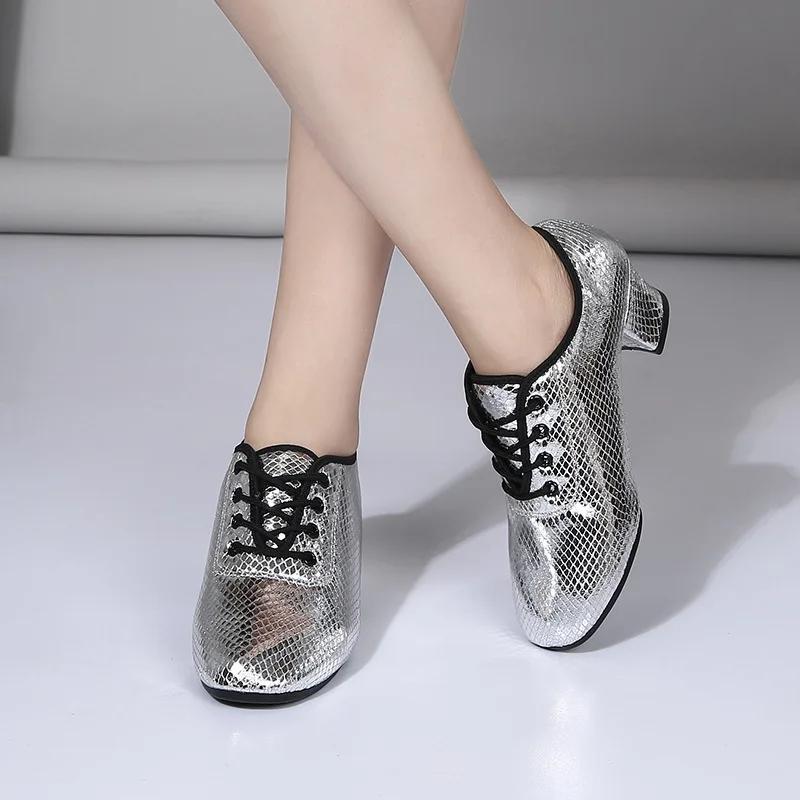 Туфли из змеиной кожи для латиноамериканских танцев для женщин, каблуки, мягкая подошва, обувь для современных бальных танцев сальсы, женская обувь для джаза и танго