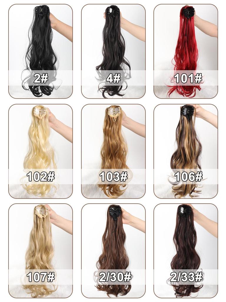 18-дюймовый черный красный блондин коричневый конский хвост наращивание коготь вьющиеся волнистые клипсы накладные волосы конский хвост наращивание волос длинный конский хвост синтетический для женщин