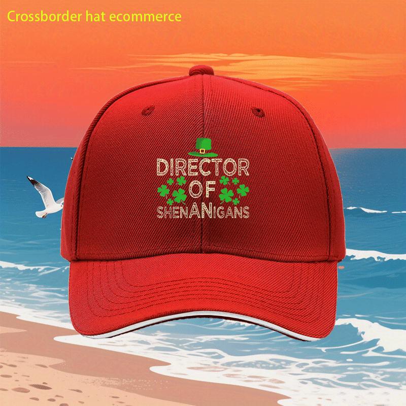 Director of Shenanigans Shamrock Baseball Cap Adjustable Polyester Casual St Patricks Day Gift Hat for Adults