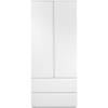 Armoire Image 60A - 2 portes battantes - 2 tiroirs - Blanc Mat - L80 x H191 x P55 cm