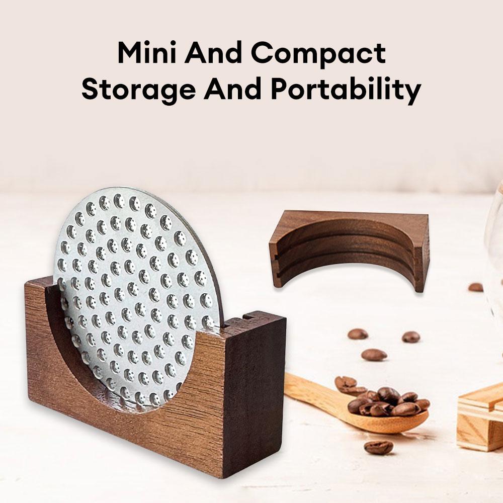 Подставка для фильтра-шайбы для эспрессо-кофе, многоразовая деревянная подставка из орехового дерева для фильтра-шайбы для портафильтра эспрессо 51/58 мм