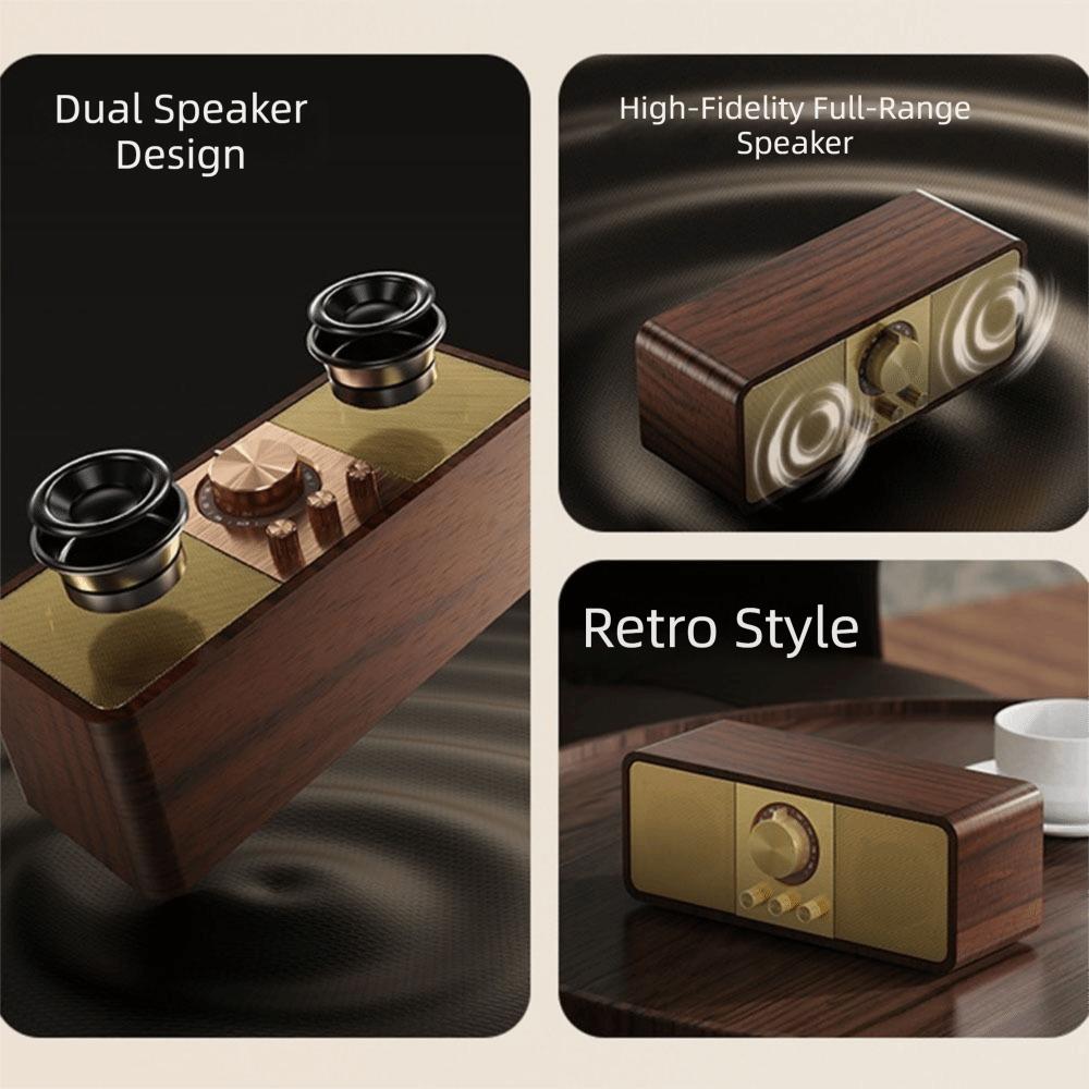 Retro FM Radio with Bluetooth Super Bass Vintage Radio Sound Bar Bluetooth Speaker Classic