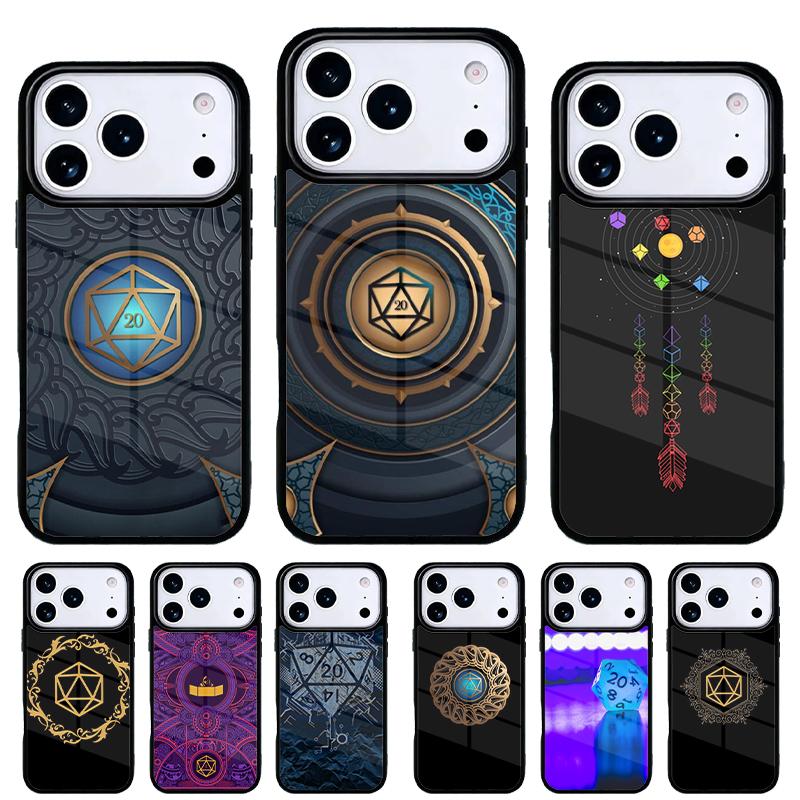 Магический многогранный кубик D20 Чехол для телефона iPhone 17 16 15 14 13 Pro Max Задняя крышка для 12 11 Pro Coque