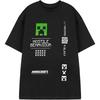 Мужская черная футболка с принтом Minecraft Creeper _ Футболка по видеоигре «Враждебное поведение» _ Топ в классическом игровом стиле _ С коротким рукавом