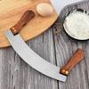 Нож для пиццы Nougat с двойной деревянной ручкой из нержавеющей стали с изогнутым скребком-резаком для выпечки кухонные принадлежности для выпечки