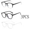 3Pcs Unisex Square Plastic Frame Trendy Anti-Blue Light Clear Glasses For Back To School Clothing Accessories.