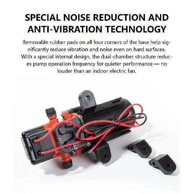 12V / 24V RV Diaphragm Water Pump 3.8LPM 40PSI Booster Pump Automatic Demand Self-Priming Micro Pump for Camper Van