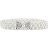Elegant Adjustable Waist Accessory Elegant Pearls Waist Belt with Rhinestones Accent Stylish Waistband Adornment