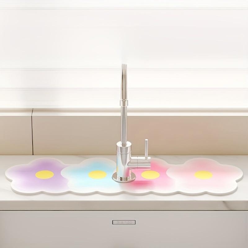 1 шт. Быстросохнущая защита от брызг на кран - впитывающий коврик, вырезаемый по размеру, для кухонных и ванных раковин, не требующий электропитания