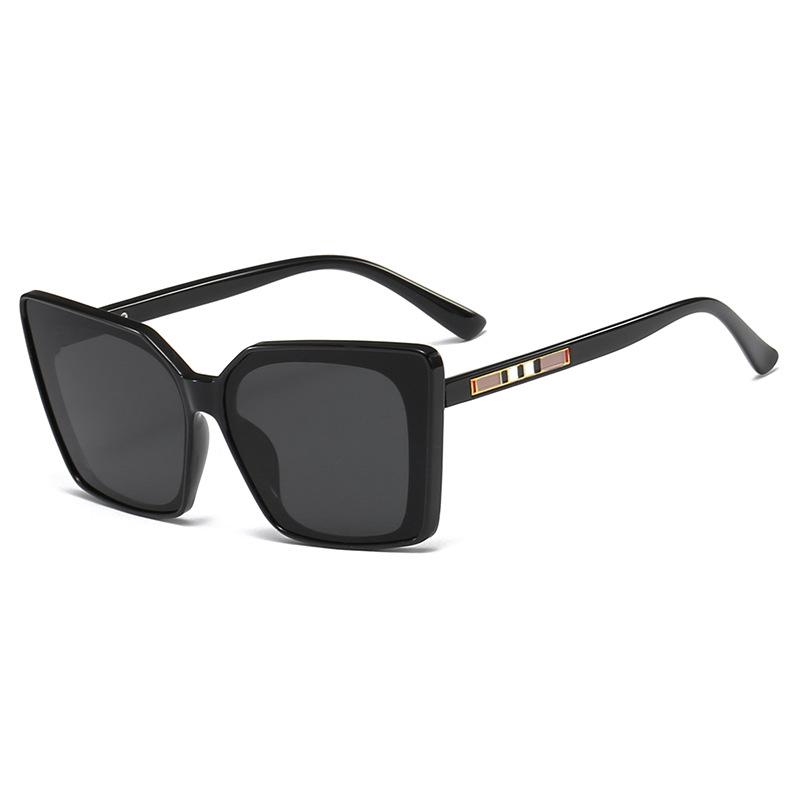 Modern retro trend cat eye striped sunglasses, European and American street shooting INS sunglasses sunglasses
