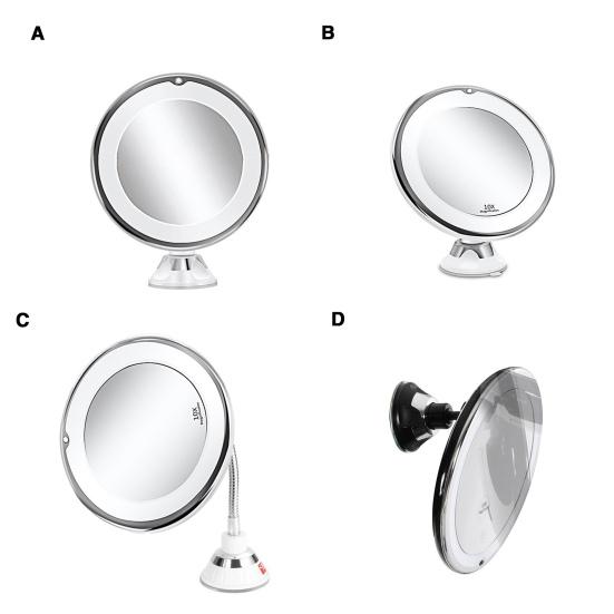 Косметическое зеркало 10-кратное увеличительное зеркало со светодиодной подсветкой Портативное мощное зеркало для макияжа для домашних путешествий
