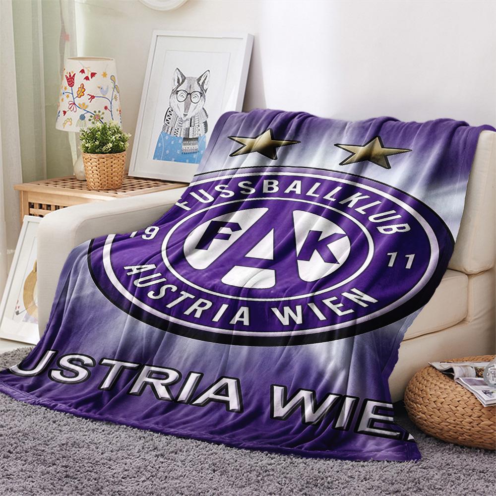 FK Austria Wien Print FlAannel Blanket, High quality Comfortable for All Seasons, Home Decor, Warmth and Comfort