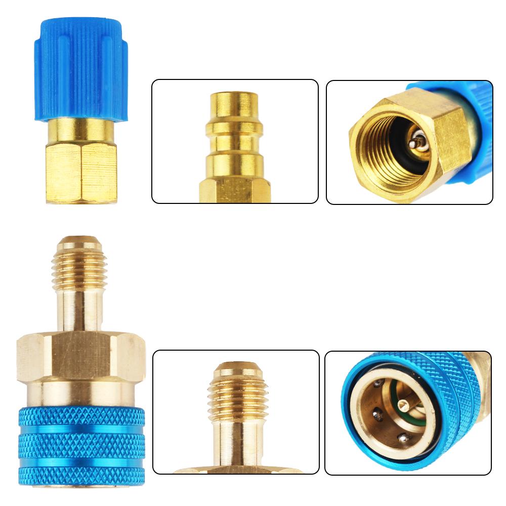 R1234YF Быстросъемный соединитель Инструменты для автомобиля Адаптер для высокого и низкого давления Фитинг Автомобильный кондиционер Хладагент Латунные адаптеры