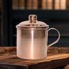 Handmade Copper Tea Cup Handle Mug Teaware Thickened Wide Mouth Creative with Lid for