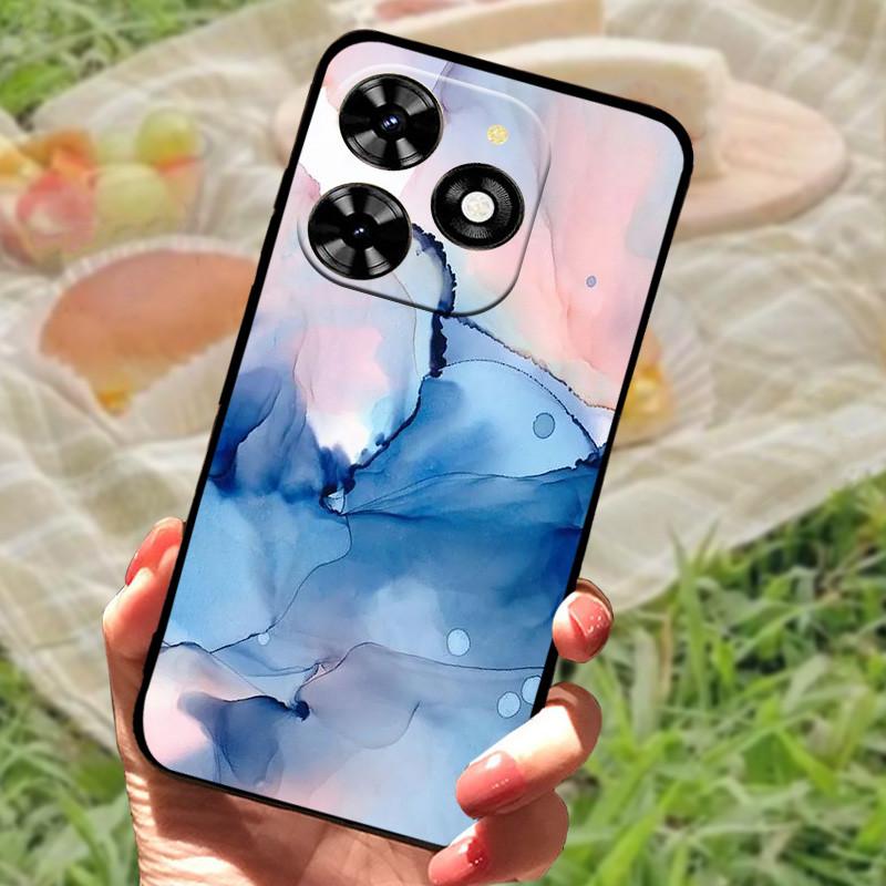 Для Tecno Spark 20 20C Чехол-бампер Силиконовый Мягкий Мраморный Черный Funda Coque для Tecno Spark 20 Pro Защитные Чехлы Spark20