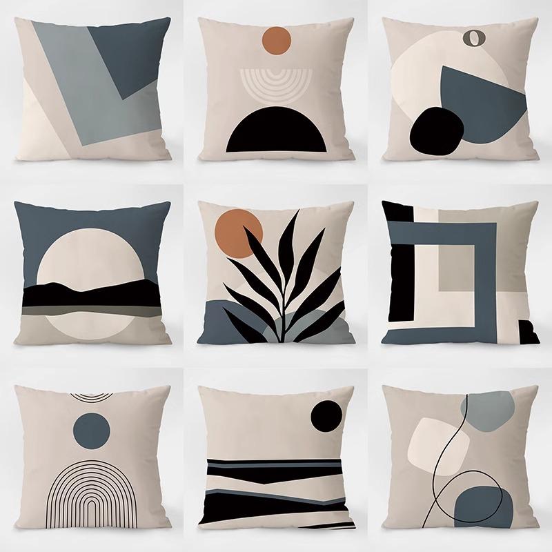 Simple Geometric Pattern Pillowcase Dormitory Decoration Office Living Room Sofa Home Pillowcase