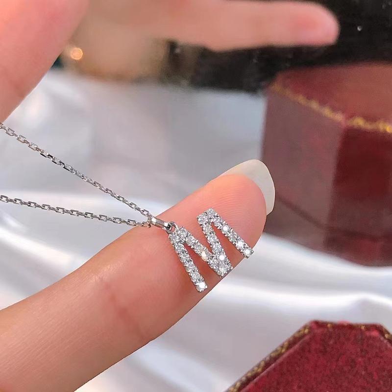 Модная блестящая подвеска-шарм с буквой от A до Z, ожерелье с 26 инициалами, алфавитом, именем, цепочка для ключицы, праздничное ювелирное украшение, подарок