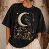 Футболка Raven Moon и детская футболка, Готическая футболка с изображением ворона, Темная футболка в стиле cottagecore и детская футболка, Мистический топ с грибами, Подарок в стиле witchy nature