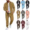 Men's Long Sleeved Work Shirt With Multiple Pockets And Trousers  Casual Two Piece Suit  Casual And Versatile
