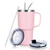Livole Vacuum Insulated Stainless Steel Coffee Keeps Hot or Large with Mug Portable with Large Double with Carbonated Mountain Light Pink Mug, Cup,