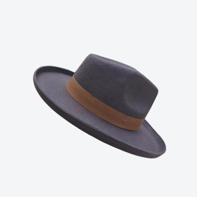 Hot-selling webbing hemmed pure wool top hat teardrop top fashion pure wool felt hat
