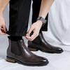 Мода Уличный Стиль Мужские Деловые Ботинки Повседневная Обувь Индивидуальность Мужские Высокие Ботинки Кожаные Ботильоны Противоскользящие Мужские Челси