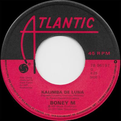 7-дюймовая пластинка BONEY M. - Kalimba De Luna 7896197 Atlantic 1984 Канада Танцевальная и Электронная Б/У