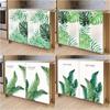 Green Leaves Cabinet Short Curtains Dustproof Half -Curtain Kitchen Storage Shelf Wardrobe Cover Window Door Curtain Home Decor