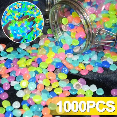 1000 шт. Светящиеся камни, Камни Светящиеся в темноте Садовая галька, Декор для дорожек, аквариумов, аквариумов loom