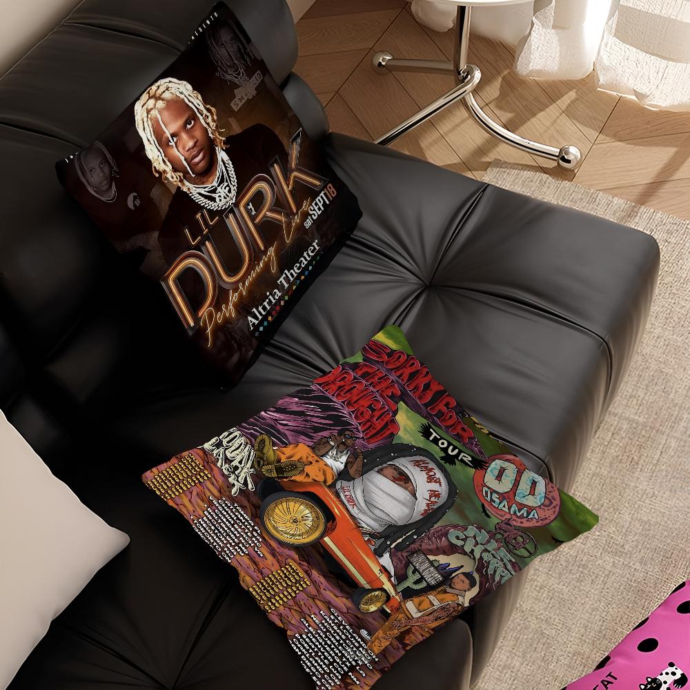 L-Lil DDurk Rapper Cushion Cover Car Throw Pillow Case For Sofa Car Christmas Gift 40x40cm 45x45cm