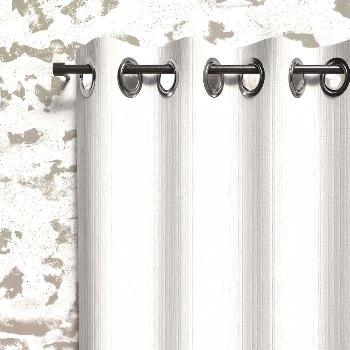 Insulating Eyelet Curtain 135x250 Cm BOHEME White, by Soleil d'Ocre