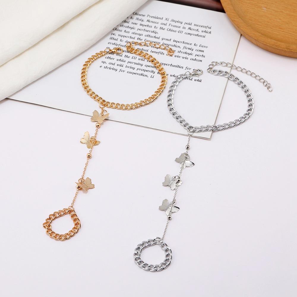 Jewelry, Fashionable Versatile Simple Alloy Bracelet Women, Creative Butterfly Pendant Temperament Women'S Jewelry