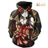 Spring Autumn Cool Girl Street Style Loose Hoodie 3D Printing Anime Theme Hoodie Tokisaki Kuangsan Print Hoodie