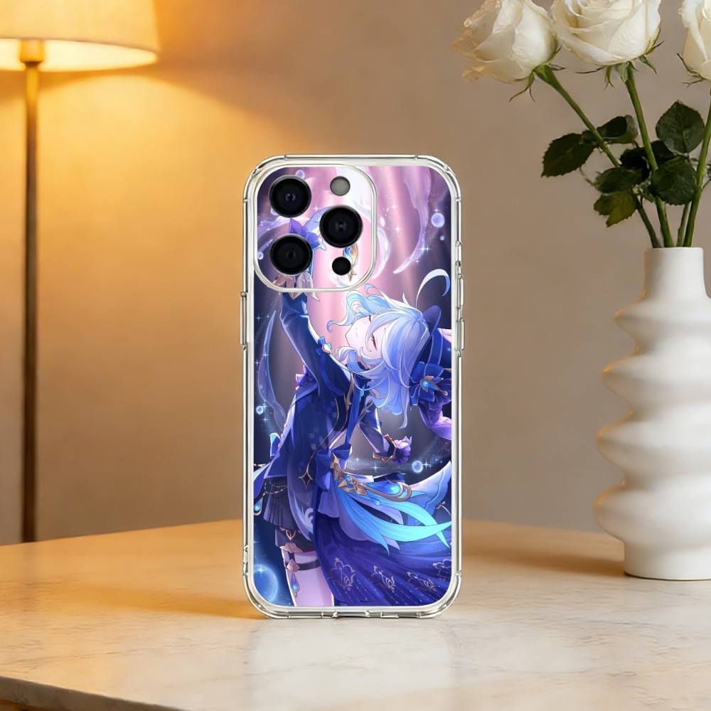 G-Genshin Impact F-Furina Чехол для телефона для iPhone 17 16 15 14 13 12 11 Mini Pro Max Plus Прозрачная крышка