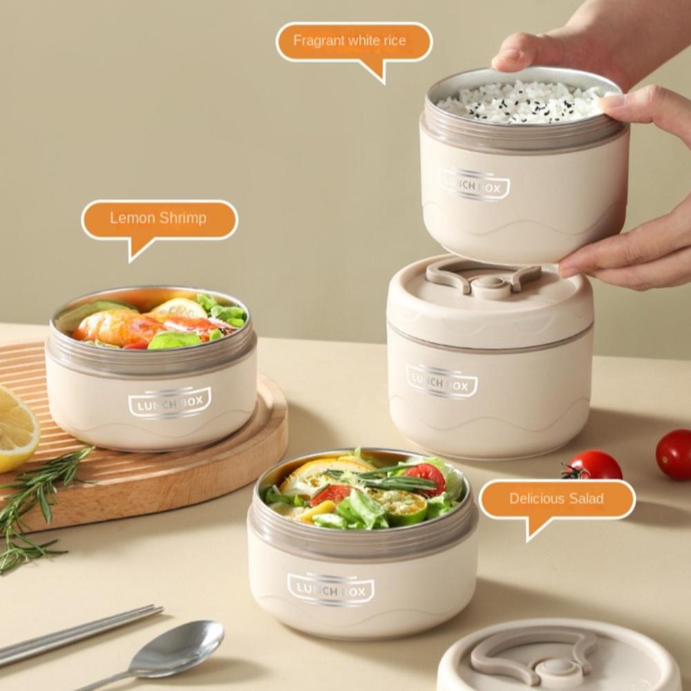 Герметичная школьная студенческая ланч-бокс-бокс из нержавеющей стали, переносная изолированная суповая чашка