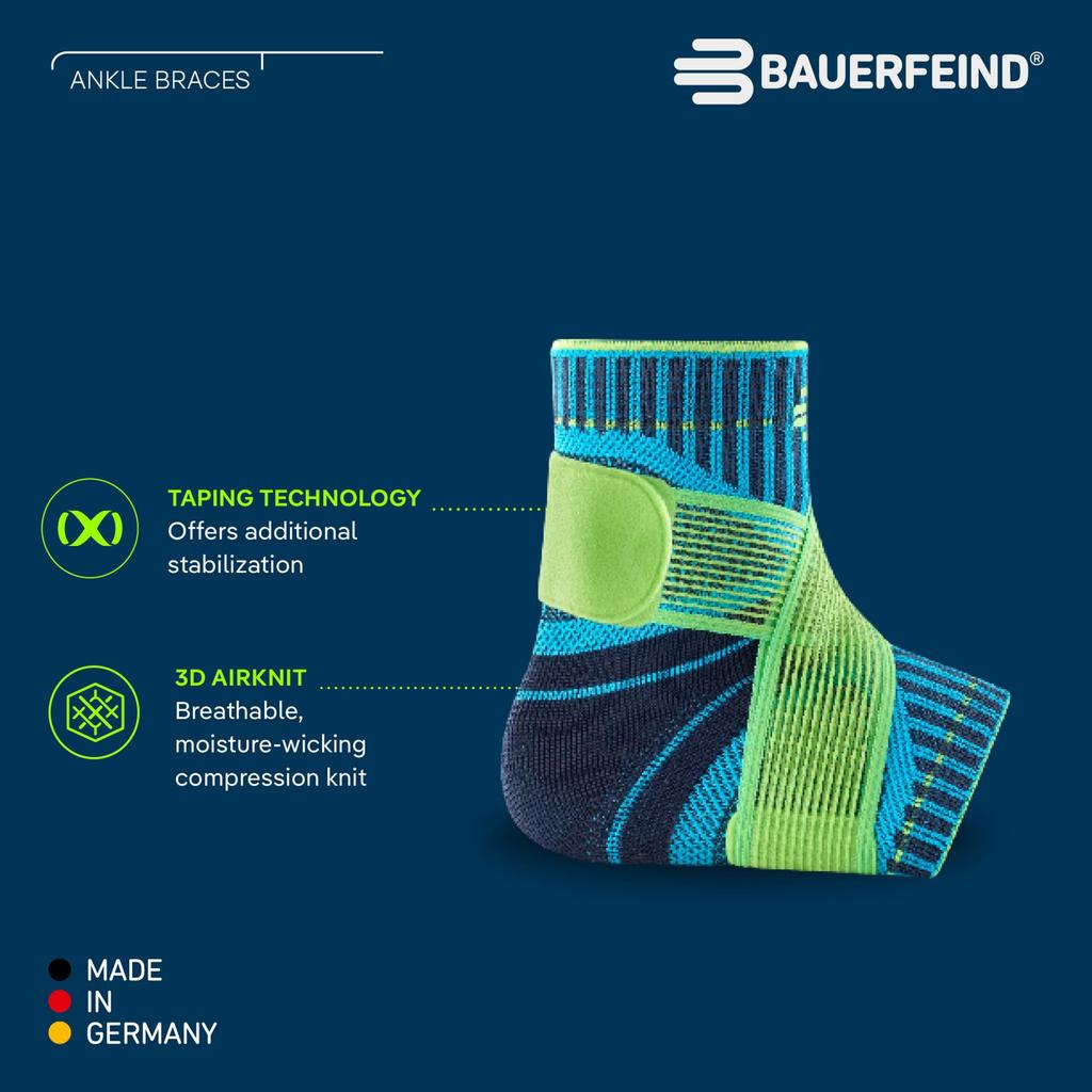 Bauerfeind Sports Ankle a Breathable Ankle Support with a Sizes Made In Support, Figure-eight Design. [Sports Series, Unisex, XS-XXL, Germany] (XXL -