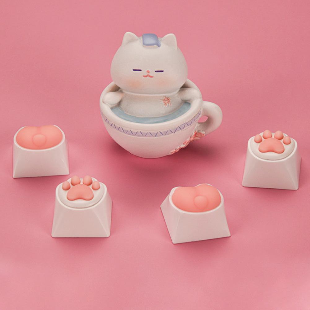 4 шт. 3D милые мягкие мультяшные колпачки для замены на механическую игровую клавиатуру Cherry MX, колпачки для клавиш, аниме-колпачки для клавиш