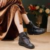 2025 Women's Retro Slouch Boots - High-End Cowhide, Soft Sole, Flat Heel Casual Short Boots