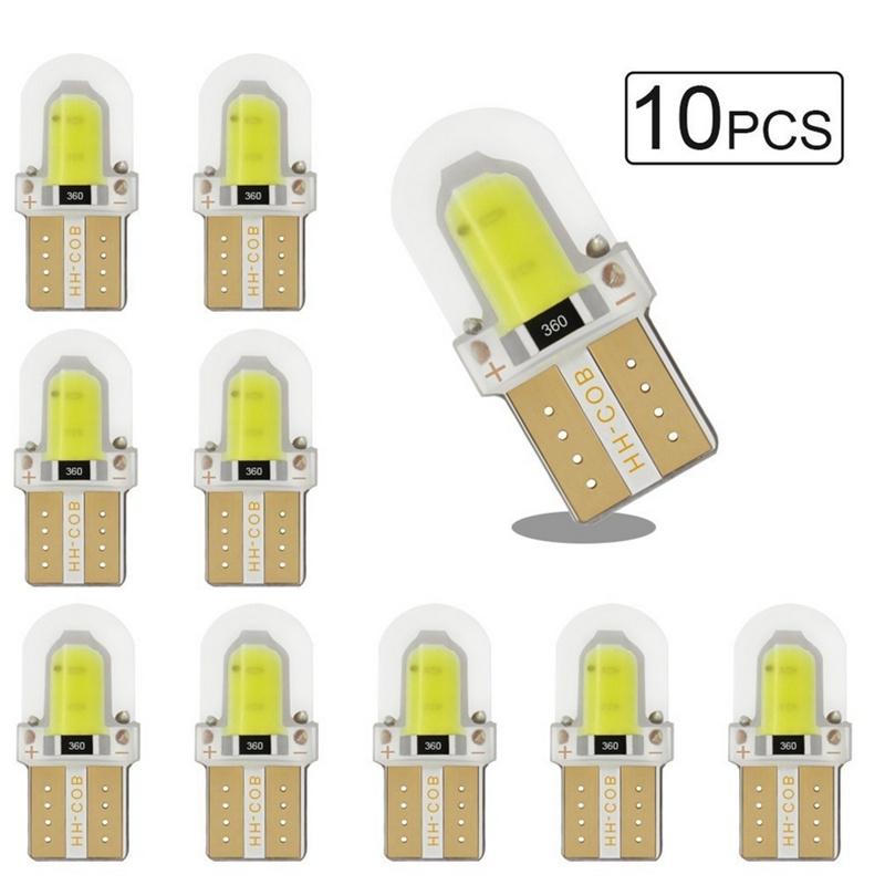 10 ШТ. Светодиодная лампа W5W T10 COB 4SMD Светодиодная парковочная лампа Автомобильная клиновая габаритная лампа Canbus Кремниевая Ярко-белая Лампы для подсветки номерного знака