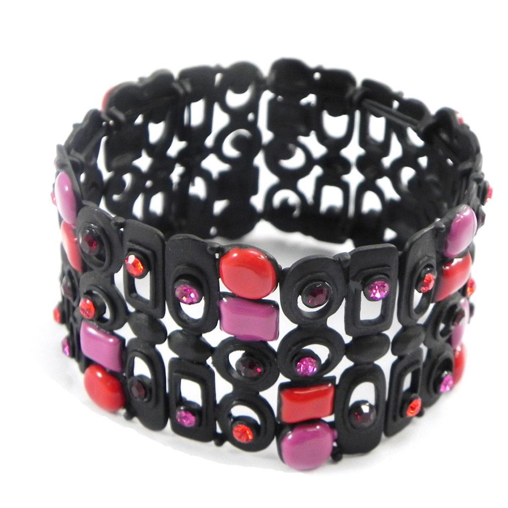 NOA [I2162] - Дизайнерский браслет «Sissi» красный розовый черный