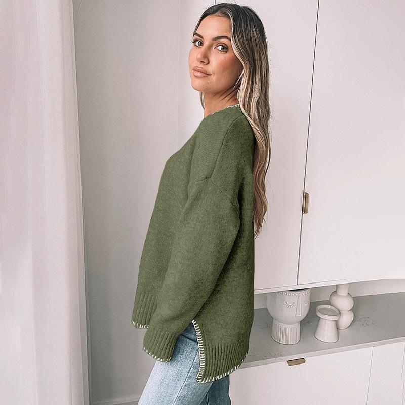 Ladies' New Versatile Work Four Seasons Leisure Daily Sexy Beautiful Loose Top Long Sleeve T-Shirt